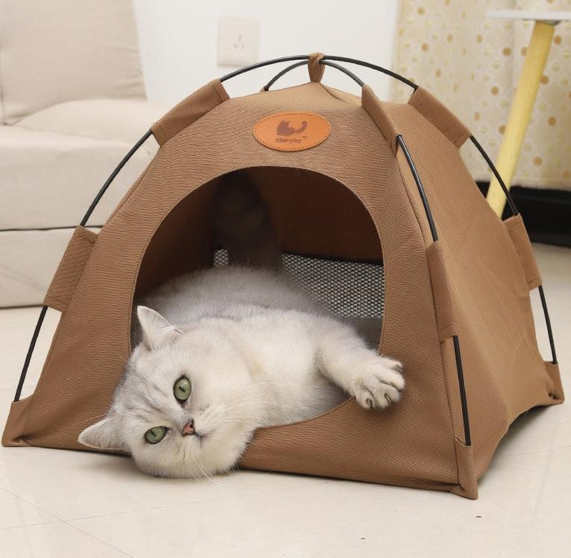 Foldable Pet Tent with Mat - Perfect for Outdoor Travel and Camping - Ideal for Cats and Dogs ,Suit for All Seasons ,The Perfect Nest for Dogs and Cats Living ,Pet Supplies