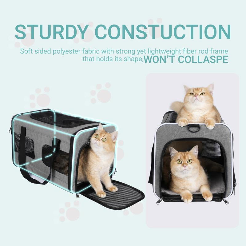 Cat Carriers Dog Carrier Pet Carrier for Small Dogs, Cats, Rabbits and Other Small Animals, Small Dog Carrier Soft Sided, Airline Approved Soft Pet Carrier,(Up to 16Lbs)