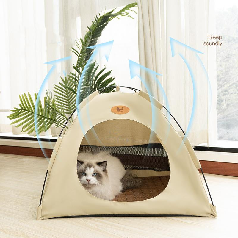 Foldable Pet Tent with Mat - Perfect for Outdoor Travel and Camping - Ideal for Cats and Dogs ,Suit for All Seasons ,The Perfect Nest for Dogs and Cats Living ,Pet Supplies