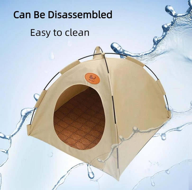Foldable Pet Tent with Mat - Perfect for Outdoor Travel and Camping - Ideal for Cats and Dogs ,Suit for All Seasons ,The Perfect Nest for Dogs and Cats Living ,Pet Supplies