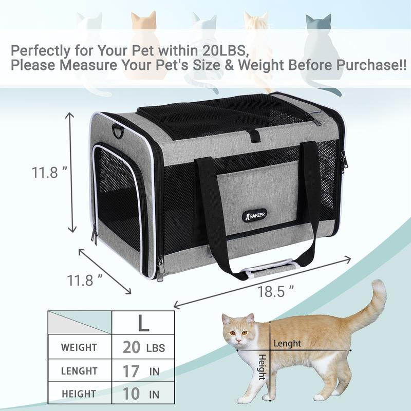 Cat Carriers Dog Carrier Pet Carrier for Small Dogs, Cats, Rabbits and Other Small Animals, Small Dog Carrier Soft Sided, Airline Approved Soft Pet Carrier,(Up to 16Lbs)