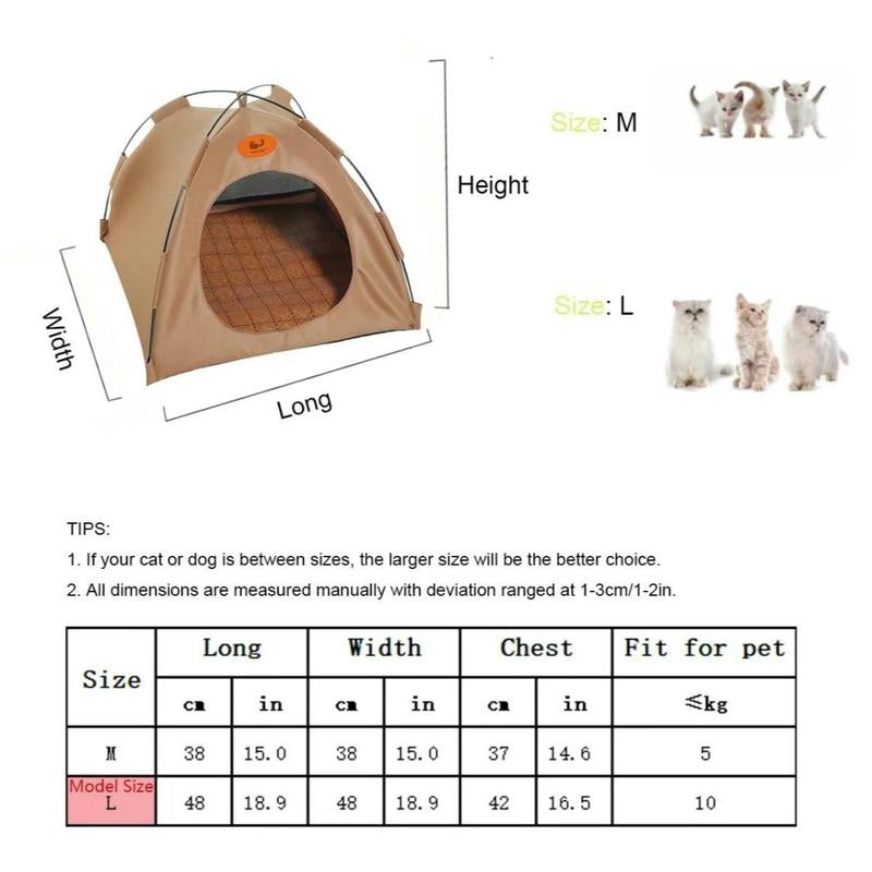 Foldable Pet Tent with Mat - Perfect for Outdoor Travel and Camping - Ideal for Cats and Dogs ,Suit for All Seasons ,The Perfect Nest for Dogs and Cats Living ,Pet Supplies